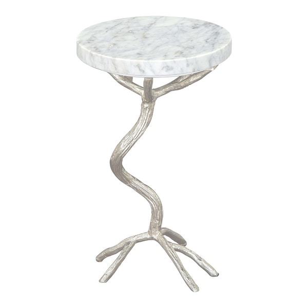 Joel Side Table White and Silver - White, Silver - 12