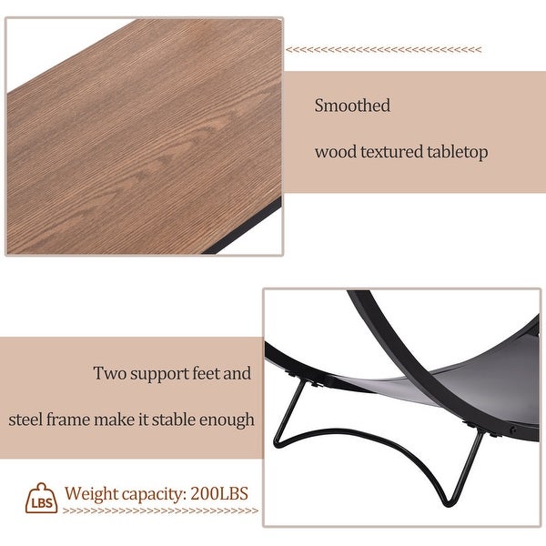 Industrial Sofa Console Table, Metal Demilune Shape Sofa Display Table with Three Shelves, Foyer Table for Hallway, Corridor