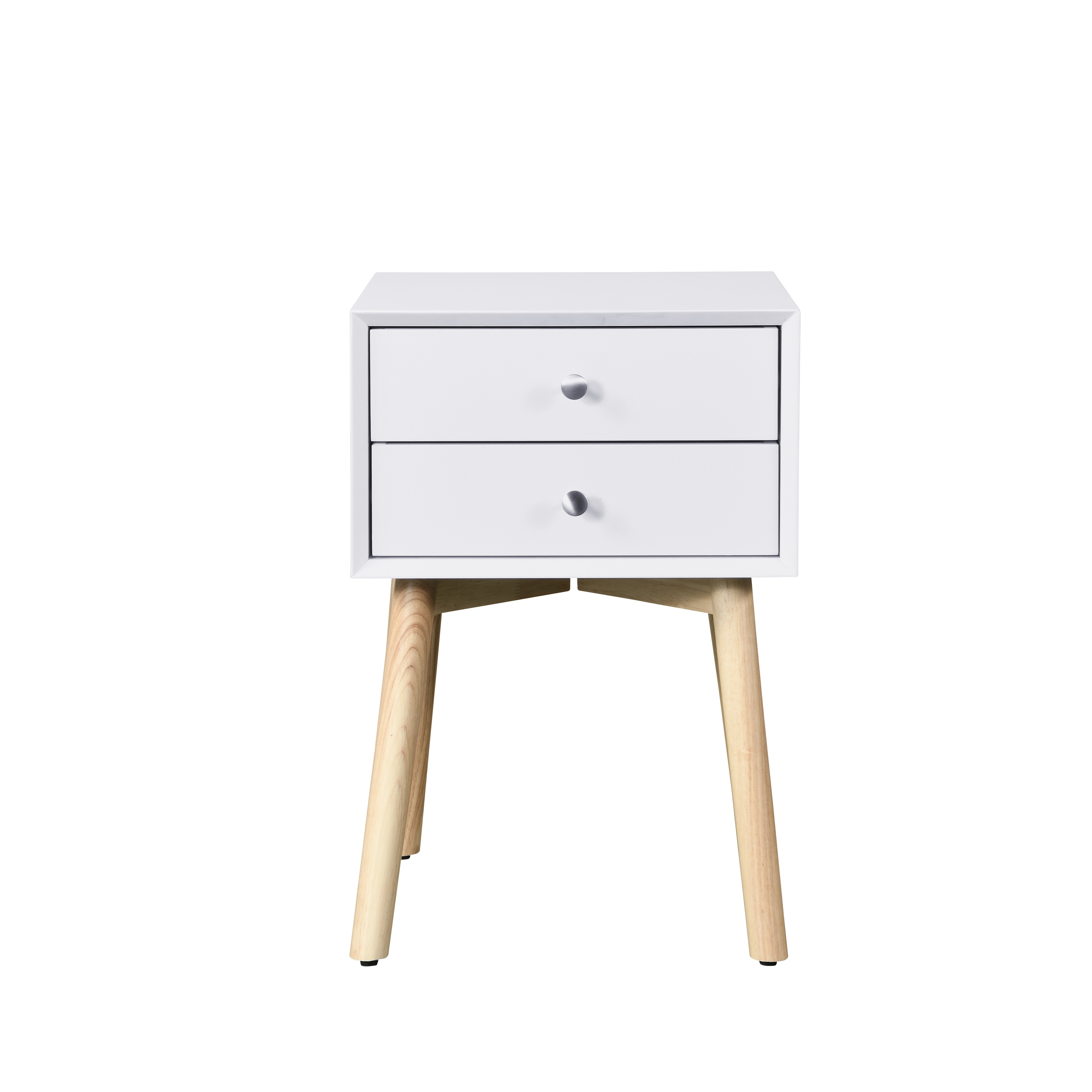 Mid-Century Modern Storage Cabinet, Side Table with 2 Drawers