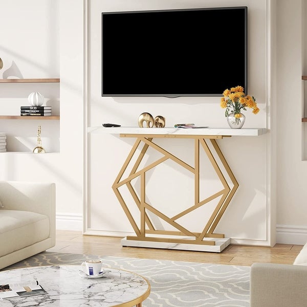 Modern Entry Console Table, 47 Inch Gold Sofa Table