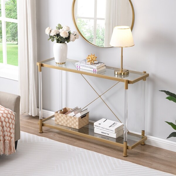 Acrylic Glass Side Table,Chrome Sofa Table, Console Table