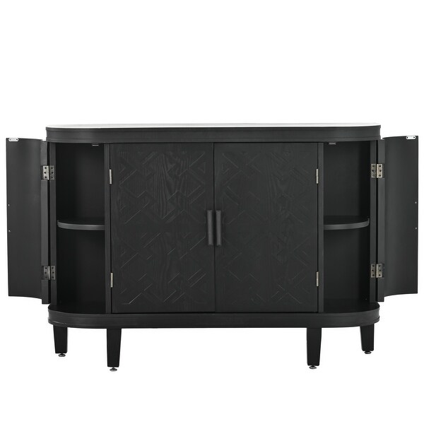 Accent Storage Sideboard with Antique Pattern Doors, Wooden Console Cabinet Suitable for Hallway, Entryway, Living Room, Bedroom