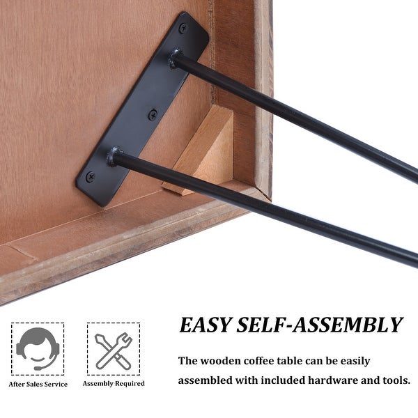 Modern Coffee Table, Easy Assembly Tea Table for Living Room
