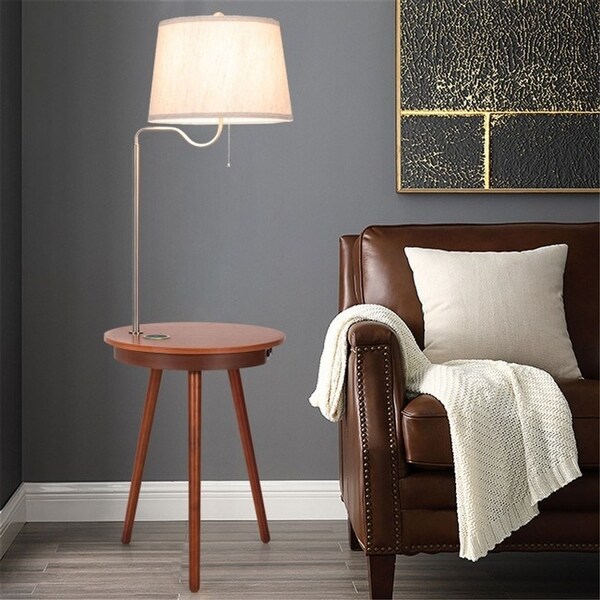 End Table Floor Lamp Table Lighting Wireless, Side Table with Charger