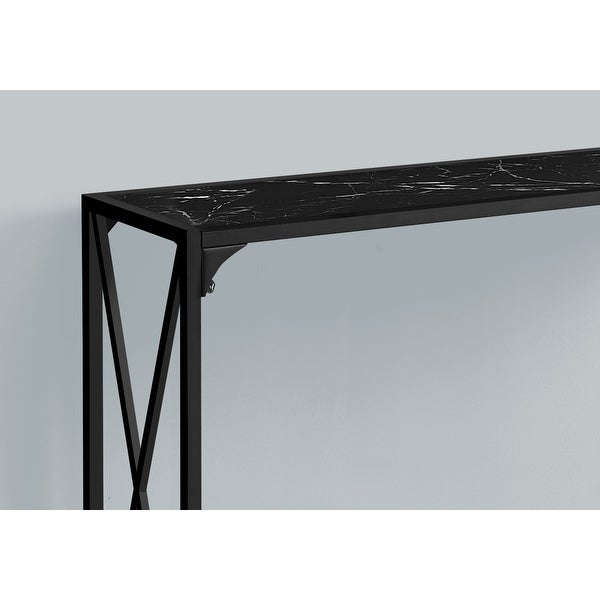Accent Table, Console, Entryway, Narrow, Sofa, Living Room, Bedroom, Metal, Laminate, Marble Look, Contemporary, Modern