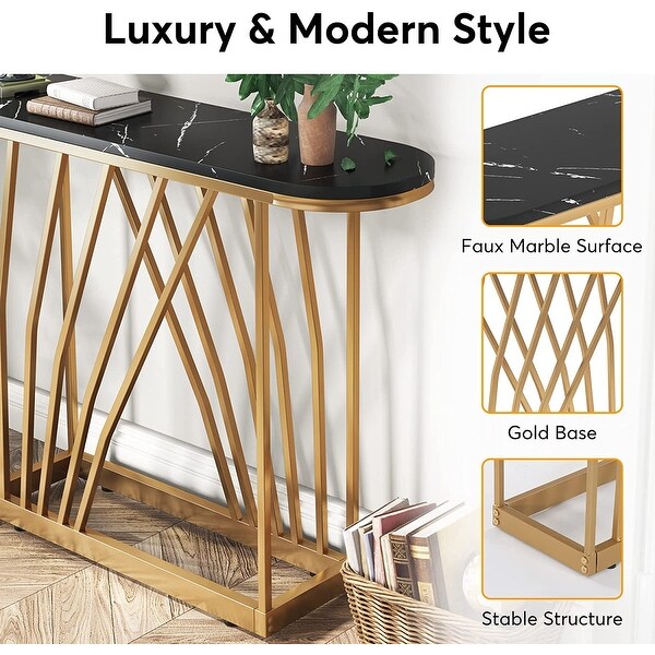 Gold Console Table, 43