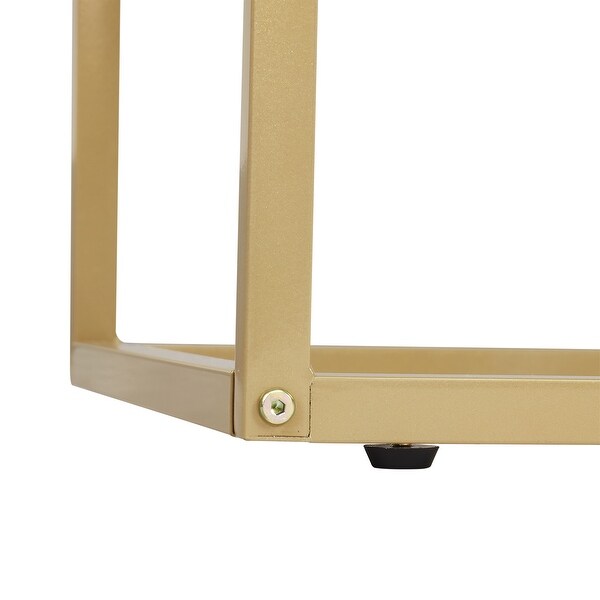 Tempered Glass Top Side Table, 2-Tier End Table