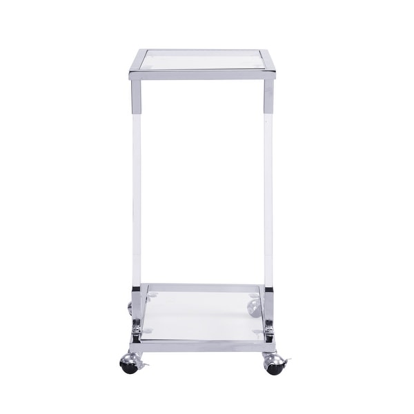 Sofa Table,Glass Top C Shape Square Table