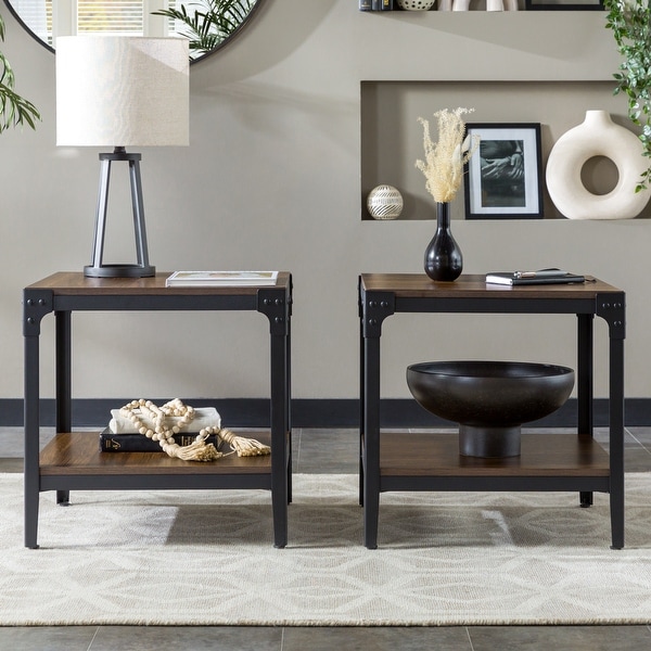 Middlebrook Witten Angle Iron Side Tables, Set of 2