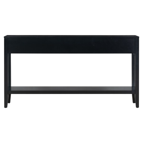 3-Drawer Console Table with 1 Shelf, Classic Entrance Storage Display Table for Entryway, Living Room, Hallway