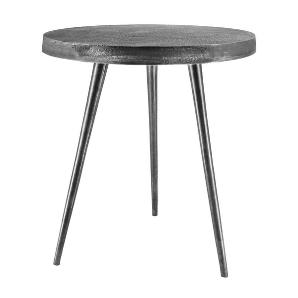 23 Inch Round Modern Minimalist Metal Side Table with Tripod Base, Charcoal Black - 18.75 L x 18.75 W x 22.5 H Inches