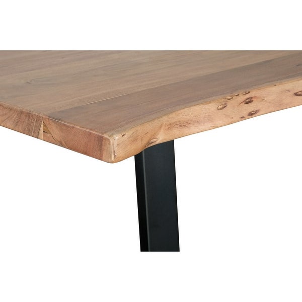 45 Inch Rustic Coffee Table, Wood Tabletop, Iron Legs, Eco Friendly, Brown
