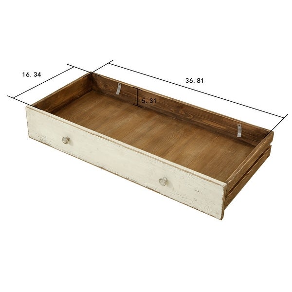 Artissance Reclaimed Wood Peking Side Table With 4 Drawers and Antique Off White Finish, 35 Inch Tall