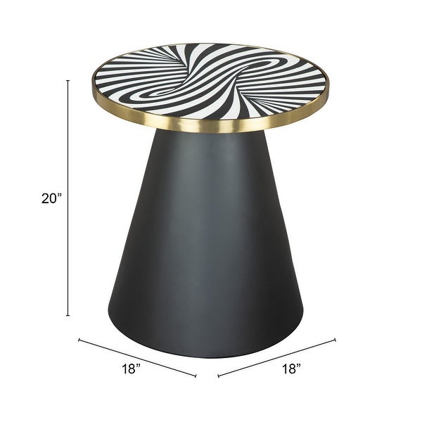Fission Side Table White, Gold and Black - 18.1