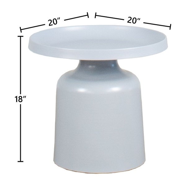 Klay Minimalist Metal Pedestal Side Table, 20-inch Diameter