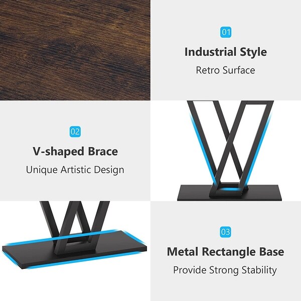 Console Sofa Table, Industrial Entryway Table for Hallway