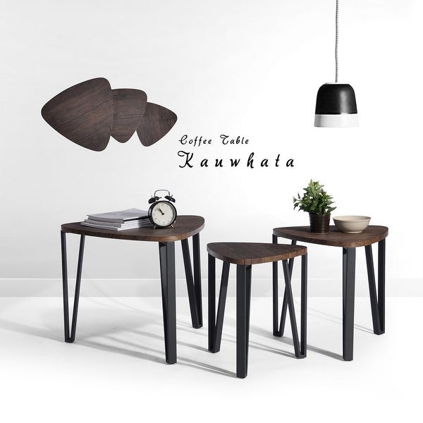 Nesting Side Table/Coffee Tables with Metal Frame,Set of 3