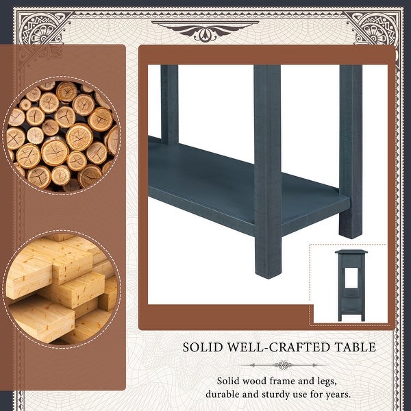 Brushed Texture Entryway Console Table with Drawer and Shelf, Espresso