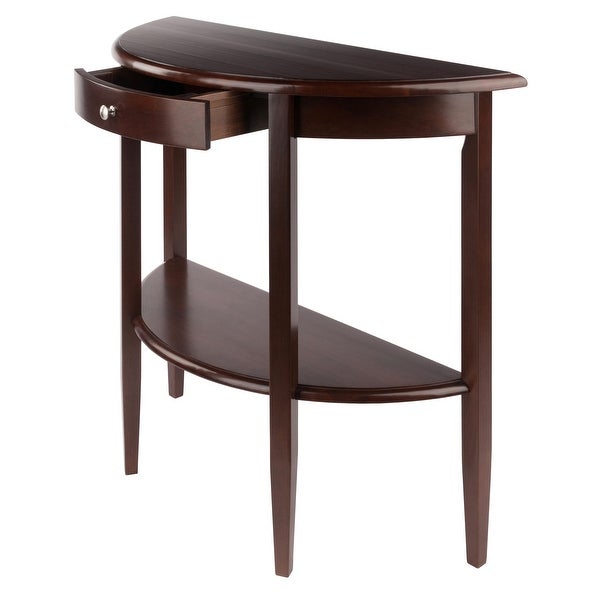 Concord Half Moon Console Table, Walnut - 39.29 x 15.75 x 33.66 inches