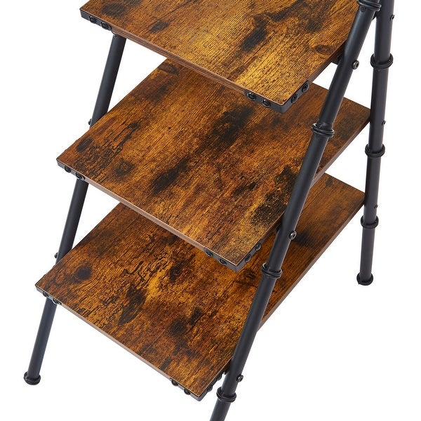 VECELO, Triangular Side Table With 3-tier Storage Shelves(1PCS/2PCS)