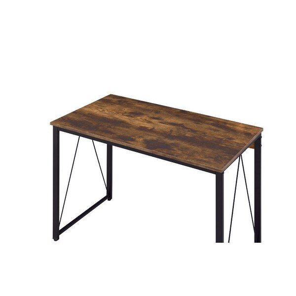 Zaidin Writing Desk, Weathered Oak and Black Finish