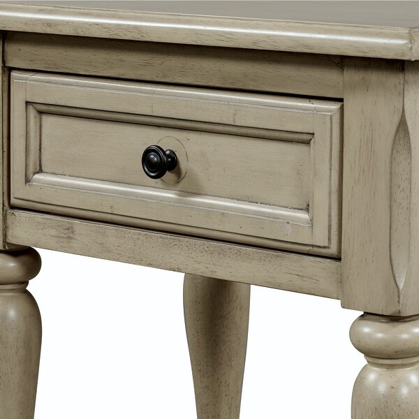 Wood 1 Drawer Nightstand for Nursery, Kid Room, Bedroom, Stone Gray