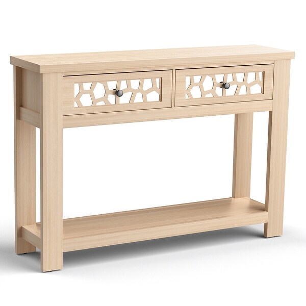 Gymax 2-tier Console Entryway Table w/ Drawers for Living Room