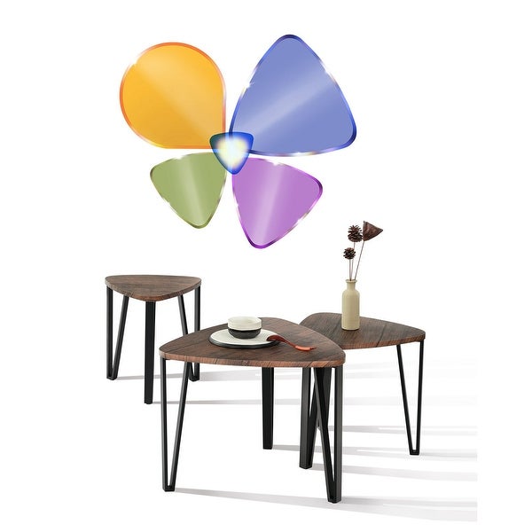 Nesting Side Table/Coffee Tables with Metal Frame,Set of 3