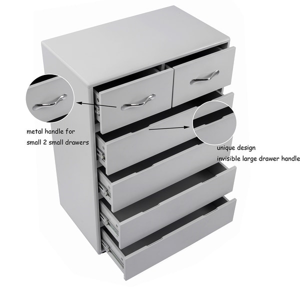 Six drawer Side Table-Grey,3 Times Painting Process,Simple design
