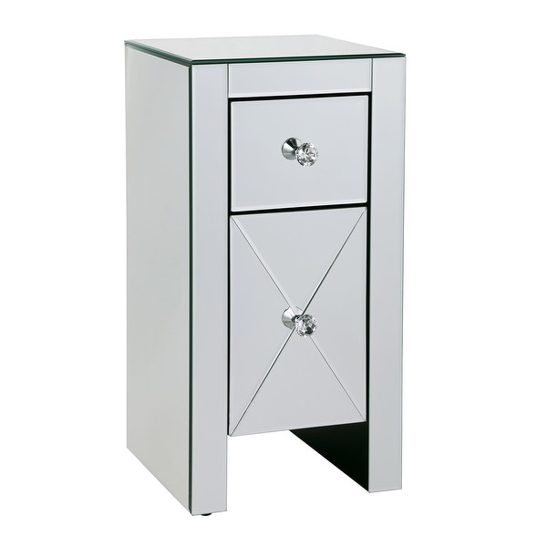 Mirrored Side Table End Table Nightstand with Drawers