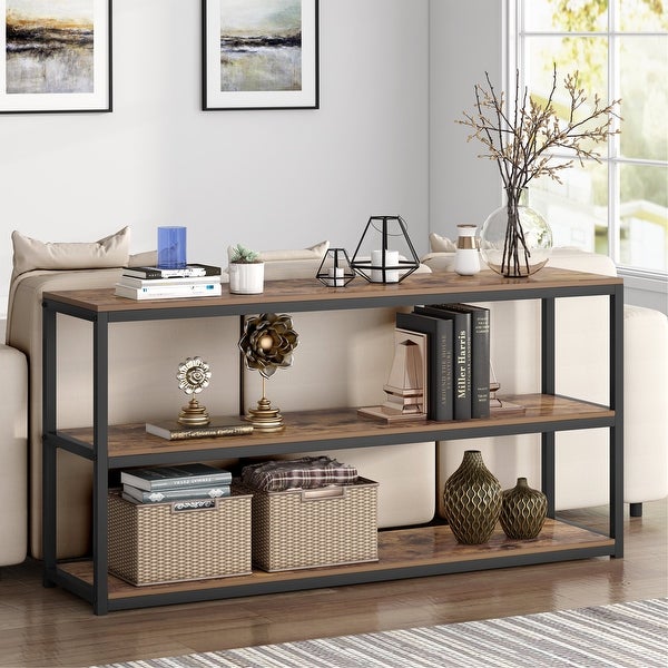 3-Tier Sofa Console Table, Vintage Entry Table