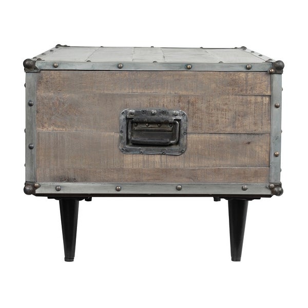 ExBrite Solid Wood Coffee Table ,Gray Wash 24'' W X 46'' H X 19''