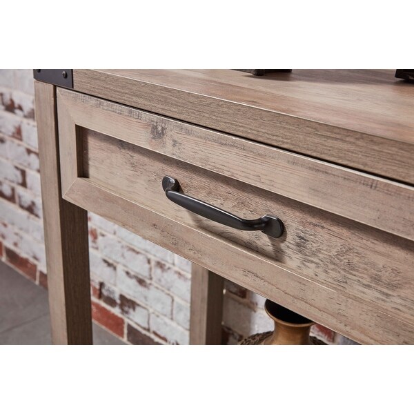 47 Inch Wide Console Table With Drawers And Shelf For Living Room, Entrance / Corridor, Grey Walnut