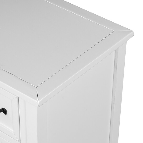 Console Table with 4 Drawers, 1 Cabinet and 1 Shelf
