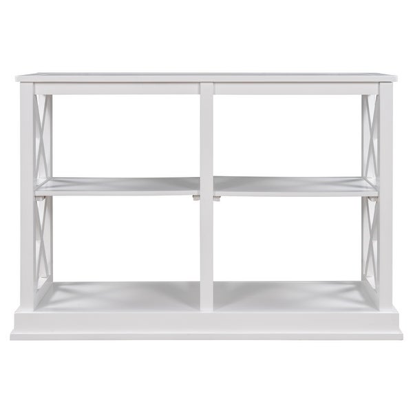 Narrow Sofa Table with 3-Tier Open Storage Spaces