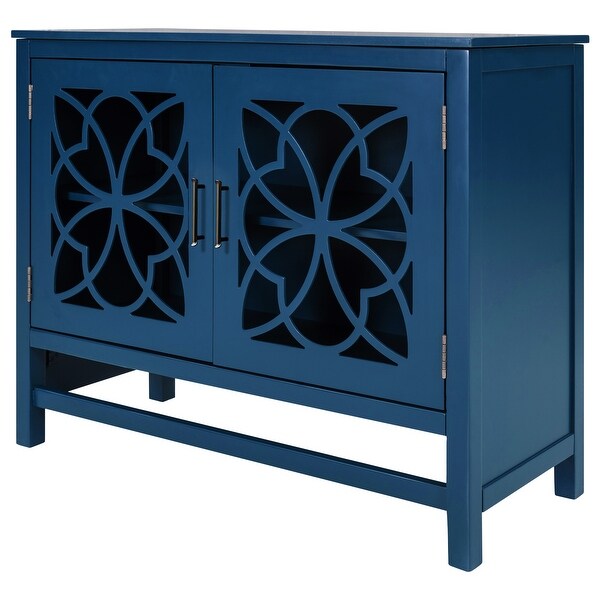 Classic Wood Storage Cabinet with 2 Doors and Adjustable Shelf, Simple Exquisite Console for Entryway, Kitchen, Dining Room