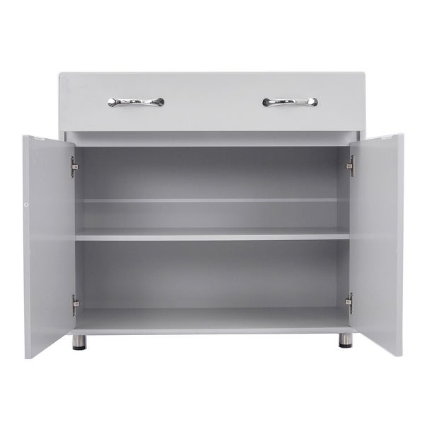 Two Doors Side Table-Grey,3 Times Painting Process,Simple design
