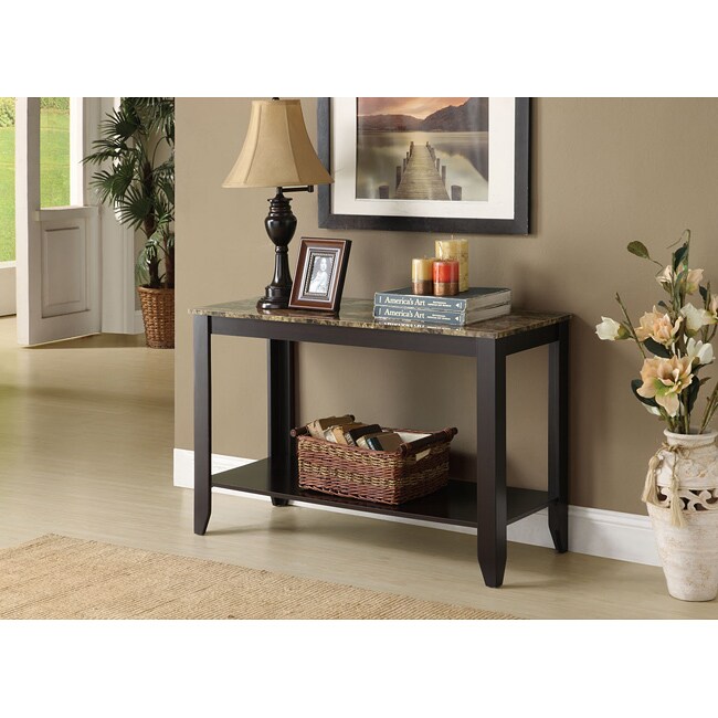 Accent Table, Console, Entryway, Narrow, Sofa, Living Room, Bedroom, Laminate, Marble Look, Transitional