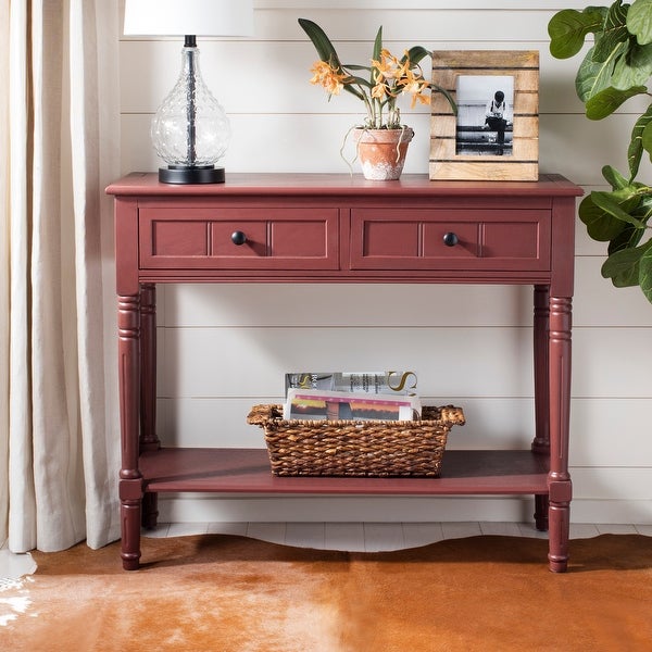 Samantha Contemporary 2 Drawer Console, Red