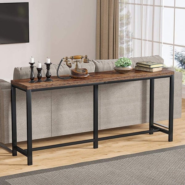 Extra Long Sofa Couch Console Table, 71inch Narrow Entryway Hallway Table