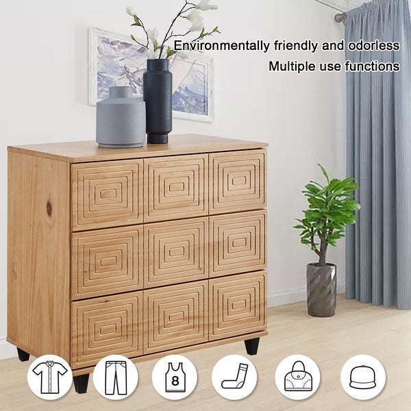 BIKAHOM Solid Wood 3 Drawer Dresser for Bedroom, Storage Organizer for Hallway,Stylish Dressers, Side Table for Living Room