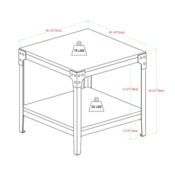 Middlebrook Witten Angle Iron Side Tables, Set of 2
