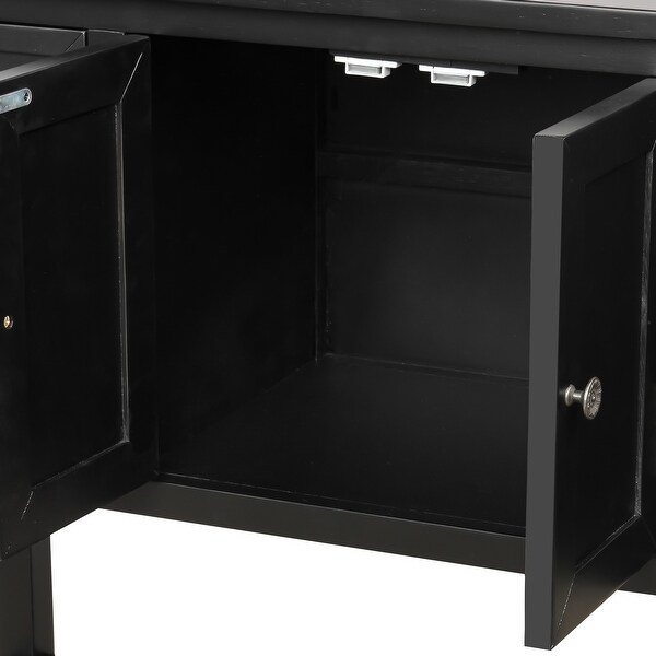 Console Table with 4 Drawers, 1 Cabinet and 1 Shelf