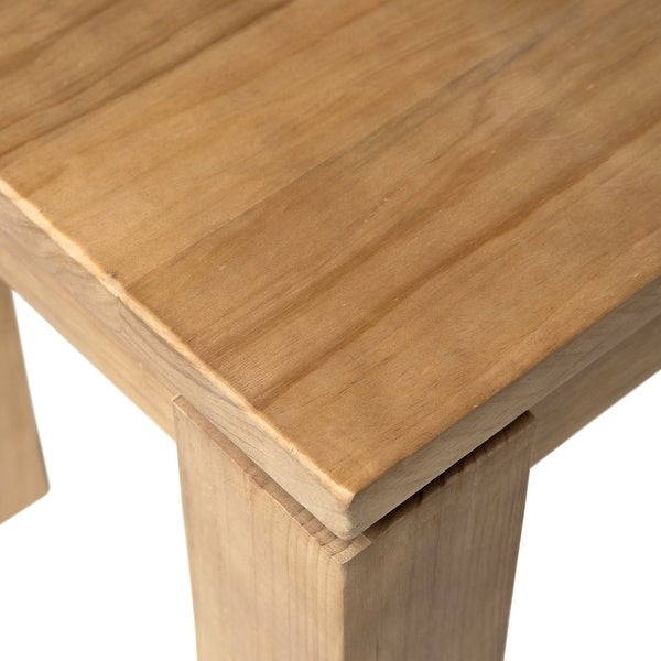 Datona 22-inch Square Reclaimed Pine Block Feet Side Table, Natural Finish