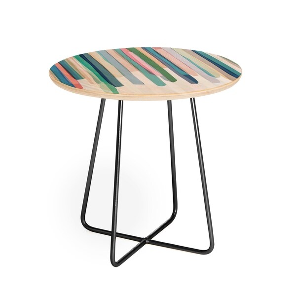 Deny Designs Pastel Stripes Side Table (Round or square, 2 leg options)
