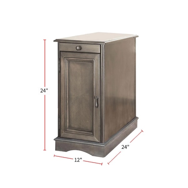 Wooden Side Table with Storage Cabinet