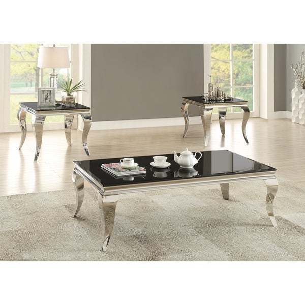 Coaster Furniture Luna Chrome and Black Square End Table
