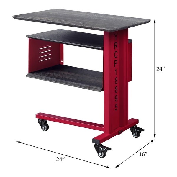 Side Table,Cargo Accent Table Wall Shelf,Red