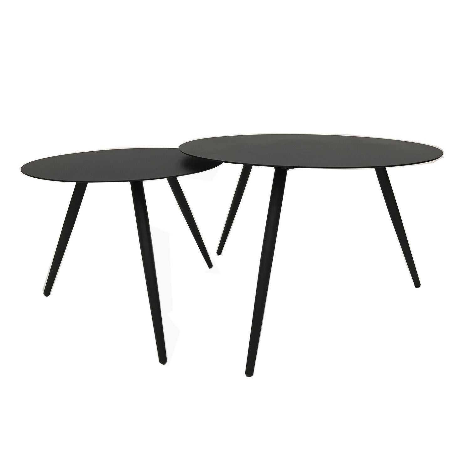 Ryker Metal Outdoor Nesting Side Tables, Black