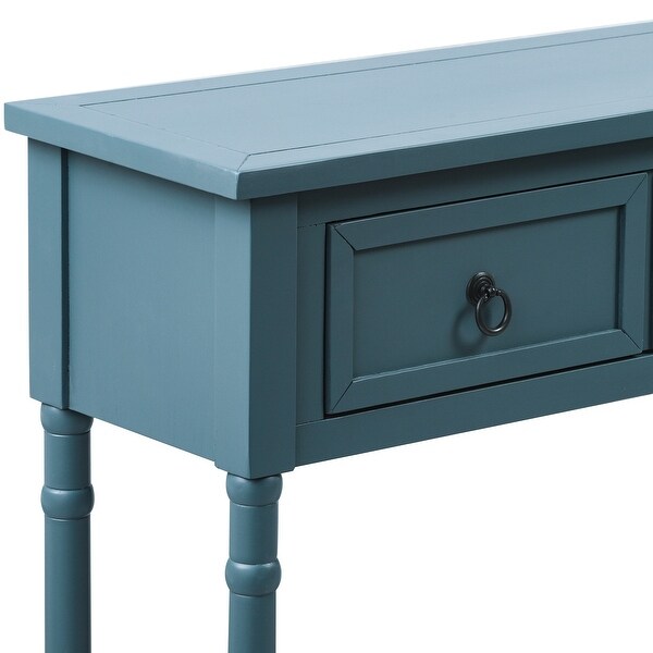 Antique Navy Rustic Console Table Wood Entryway Table